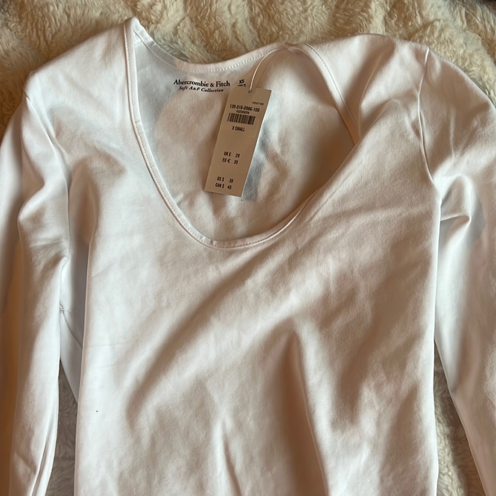 Abercrombie White Thong Bodysuit